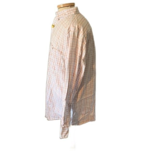 Wrangler Medium White Plaid Western Shirt Button Front - Picture 3 of 4